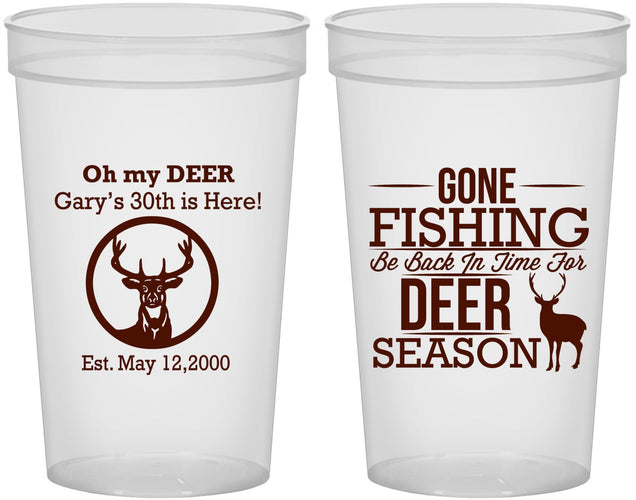 Custom Birthday 22 oz Translucent Cups - 30th Deer Season | 20129