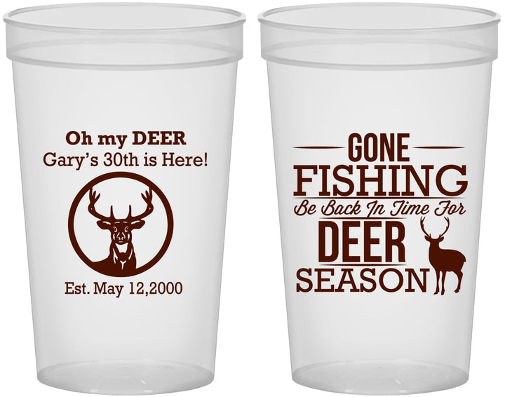 Custom Birthday 22 oz Translucent Cups - 30th Deer Season | 20129