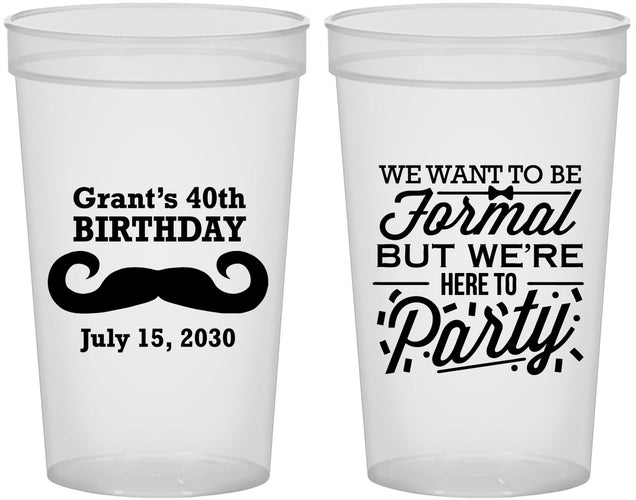 Custom Birthday 22 oz Translucent Cups - 40th | 20131