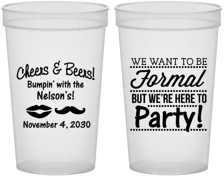 Custom Birthday 22 oz Translucent Cups - Cheers Beers Formal | 20133