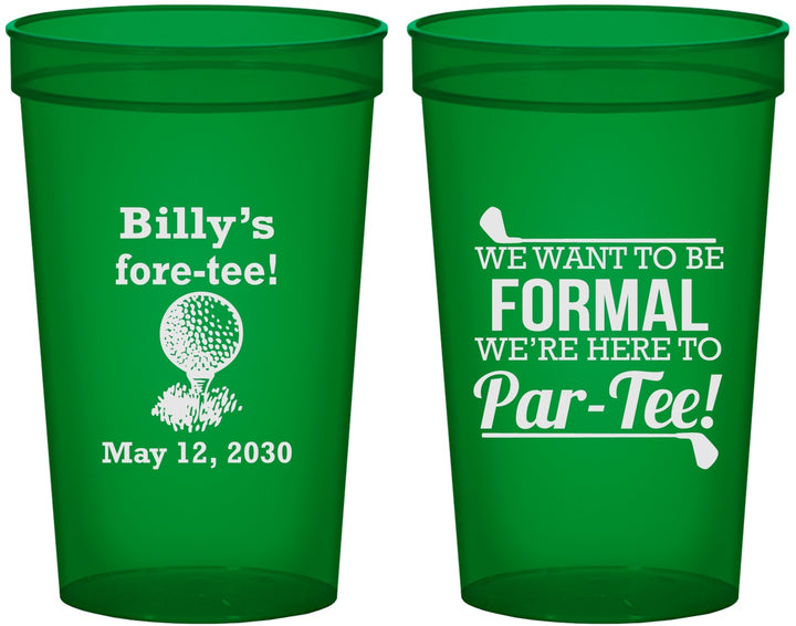 Custom Birthday 22 oz Translucent Cups - 40th Golf | 20134