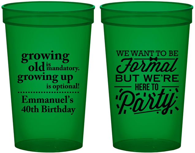 Custom Birthday 22 oz Translucent Cups - 40th | 20135