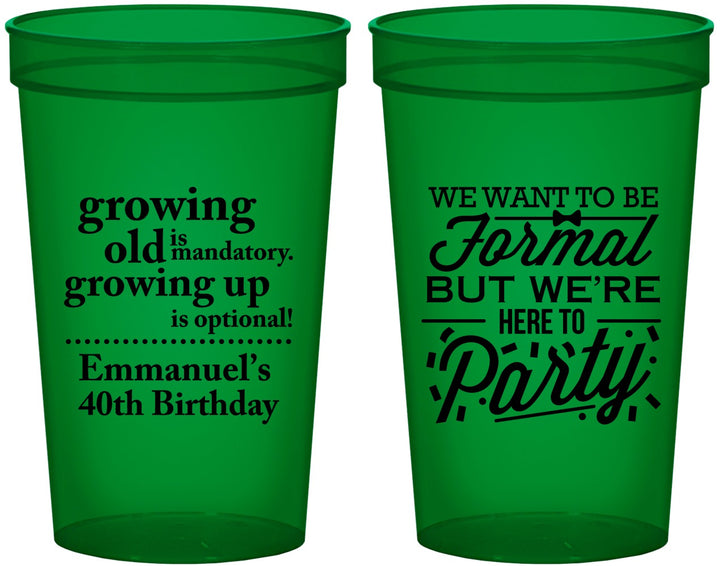 Custom Birthday 22 oz Translucent Cups - 40th | 20135