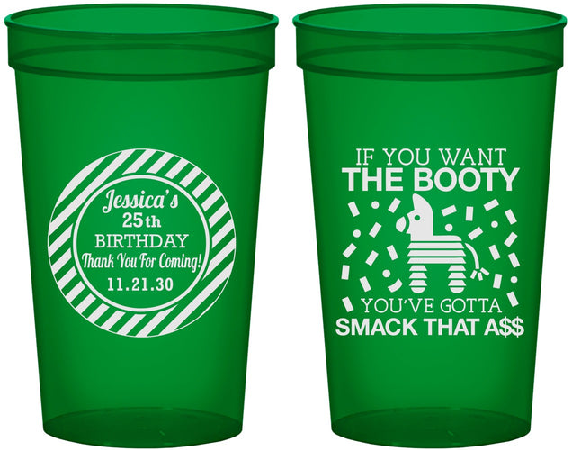 Custom Birthday 22 oz Translucent Cups - 25th Smack Ass | 20138