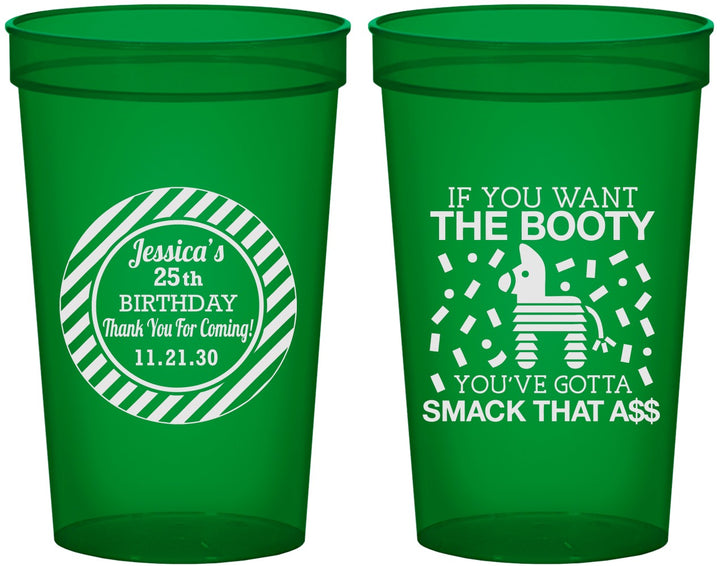 Custom Birthday 22 oz Translucent Cups - 25th Smack Ass | 20138