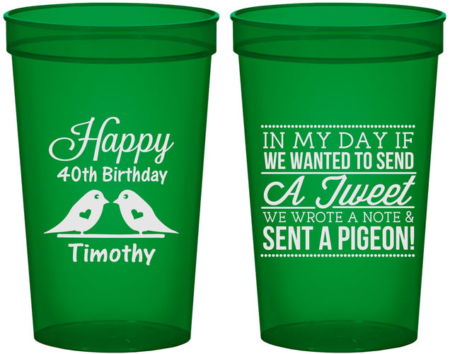 Custom Birthday 22 oz Translucent Cups - 40th | 20139
