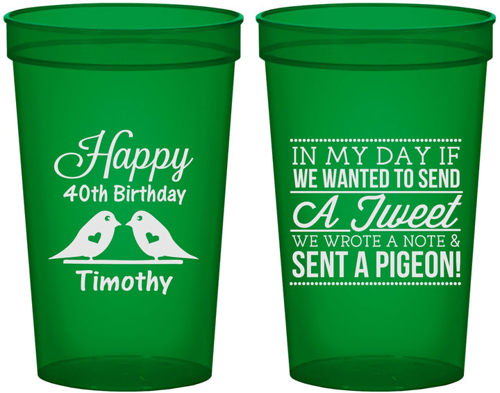 Custom Birthday 22 oz Translucent Cups - 40th | 20139