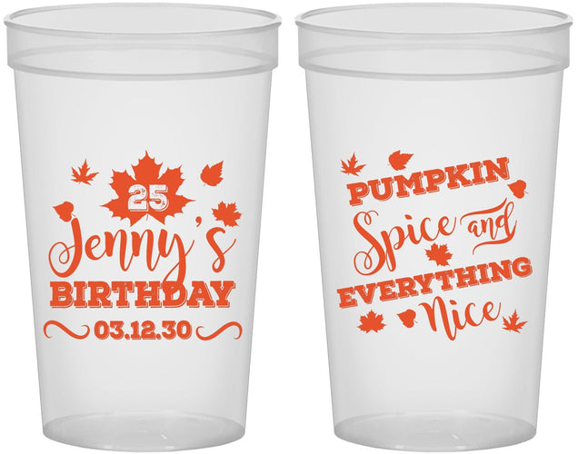 Custom Birthday 22 oz Translucent Cups - 25th Thanksgiving | 20144