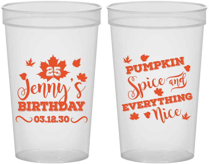Custom Birthday 22 oz Translucent Cups - 25th Thanksgiving | 20144