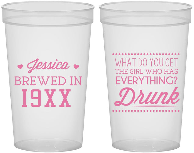 Custom Birthday 22 oz Translucent Cups - Drunk | 20147