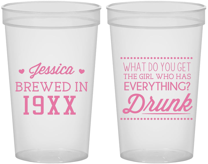 Custom Birthday 22 oz Translucent Cups - Drunk | 20147