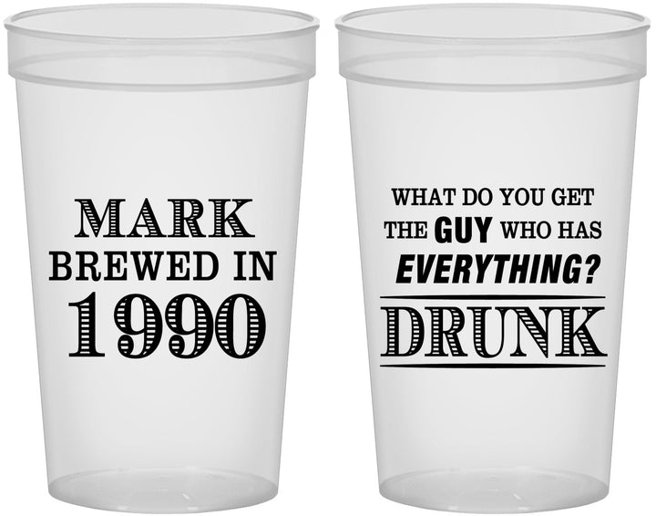 Custom Birthday 22 oz Translucent Cups - 40th | 20148