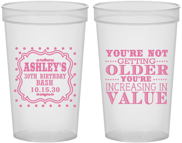 Custom Birthday 22 oz Translucent Cups - 30th | 20149