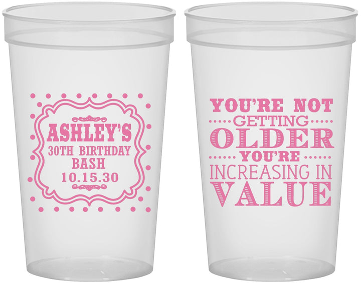 Custom Birthday 22 oz Translucent Cups - 30th | 20149