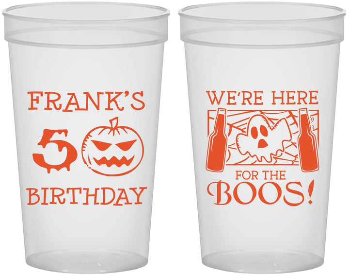 Custom Birthday 22 oz Translucent Cups - 50th Halloween | 20157