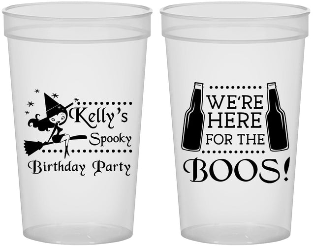 Custom Birthday 22 oz Translucent Cups - Halloween Spooky Boos | 20158