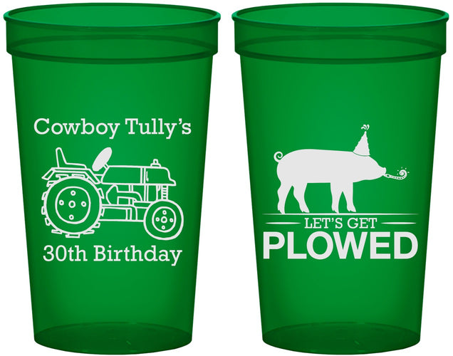 Custom Birthday 22 oz Translucent Cups - 30th Get Plowed | 20166