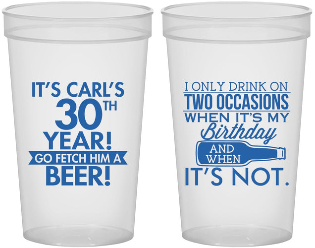 Custom Birthday 22 oz Translucent Cups - 30th | 20170