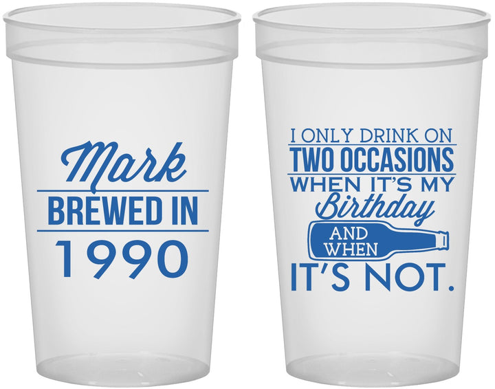 Custom Birthday 22 oz Translucent Cups - 40th | 20171