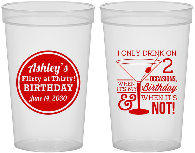 Custom Birthday 22 oz Translucent Cups - 30th | 20172