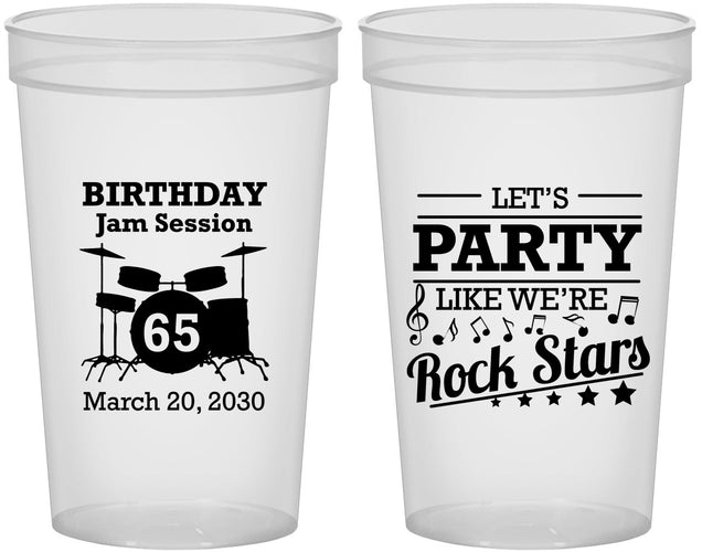 Custom Birthday 22 oz Translucent Cups - 65th Rock Star | 20175