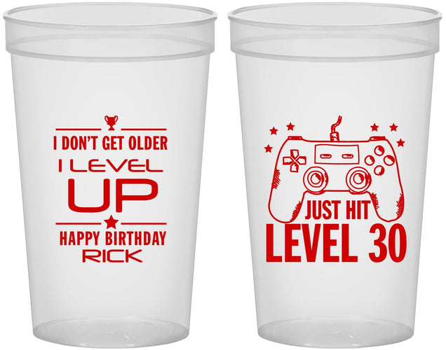 Custom Birthday 22 oz Translucent Cups - 30th Video Games | 20179