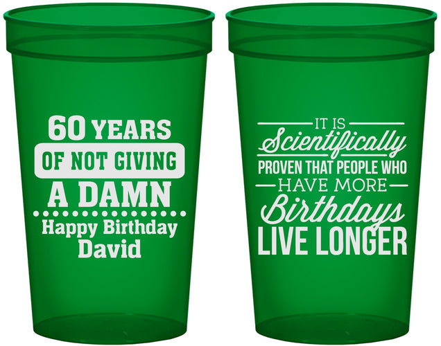 Custom Birthday 22 oz Translucent Cups - 60th | 20180