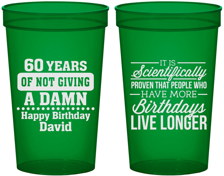 Custom Birthday 22 oz Translucent Cups - 60th | 20180
