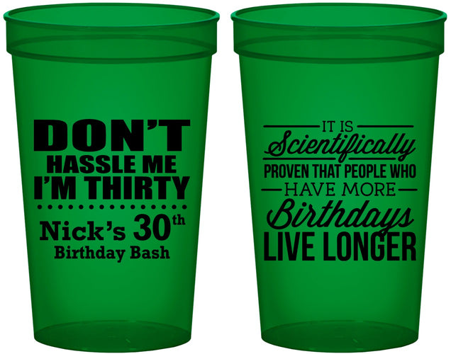 Custom Birthday 22 oz Translucent Cups - 30th | 20182