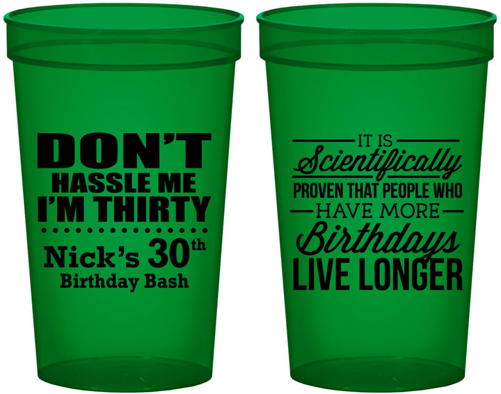 Custom Birthday 22 oz Translucent Cups - 30th | 20182