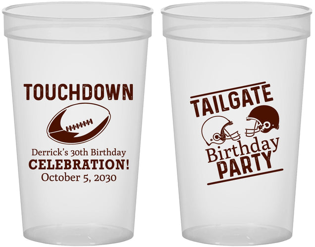 Custom Birthday 22 oz Translucent Cups - 30th Football | 20189