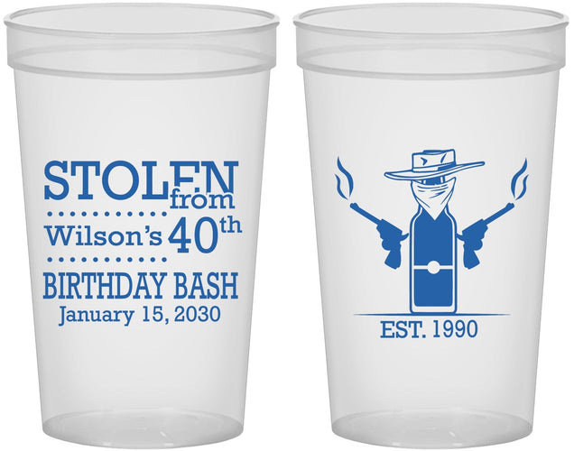 Custom Birthday 22 oz Translucent Cups - 40th | 20193