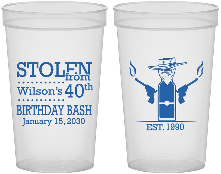 Custom Birthday 22 oz Translucent Cups - 40th | 20193