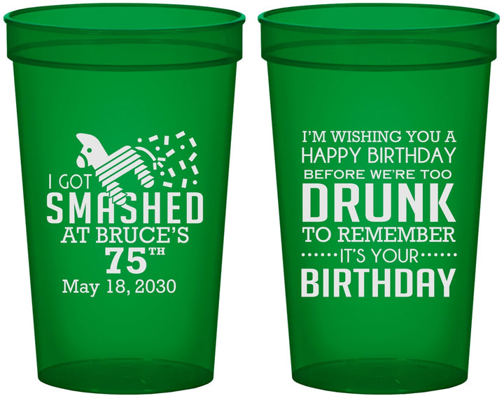 Custom Birthday 22 oz Translucent Cups - 75th | 20195