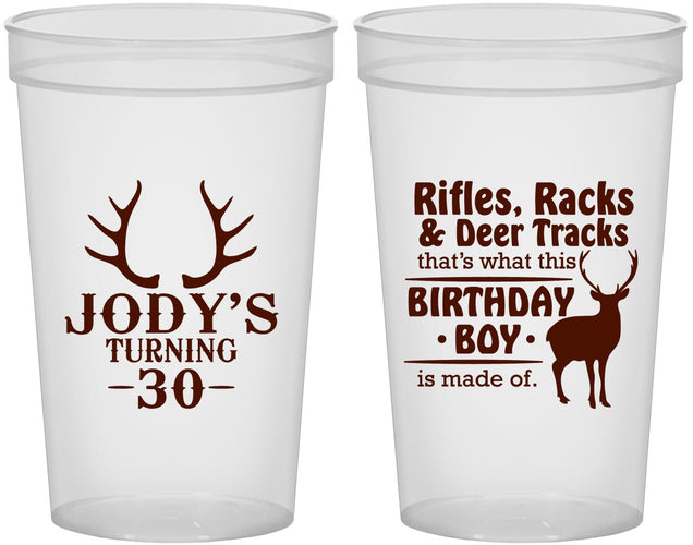 Custom Birthday 22 oz Translucent Cups - 30th Hunting | 20196