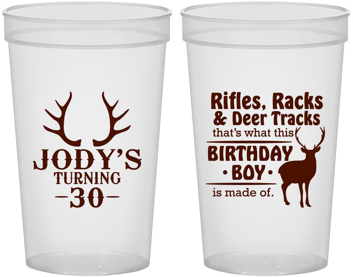 Custom Birthday 22 oz Translucent Cups - 30th Hunting | 20196