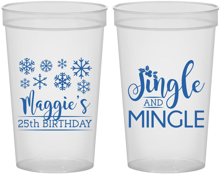 Custom Birthday 22 oz Translucent Cups - 25th Christmas | 20197