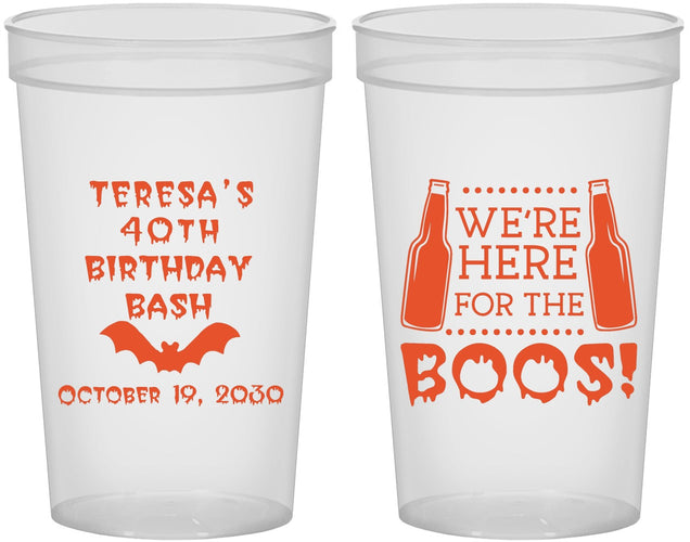 Custom Birthday 22 oz Translucent Cups - 40th Halloween | 20198