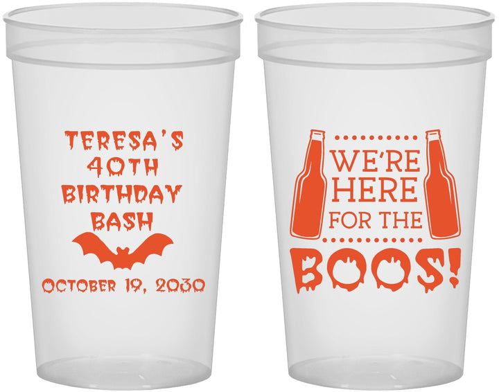 Custom Birthday 22 oz Translucent Cups - 40th Halloween | 20198