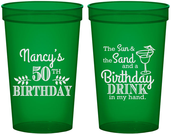 Custom Birthday 22 oz Translucent Cups - 50th | 20203
