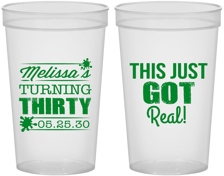 Custom Birthday 22 oz Translucent Cups - 30th | 20213