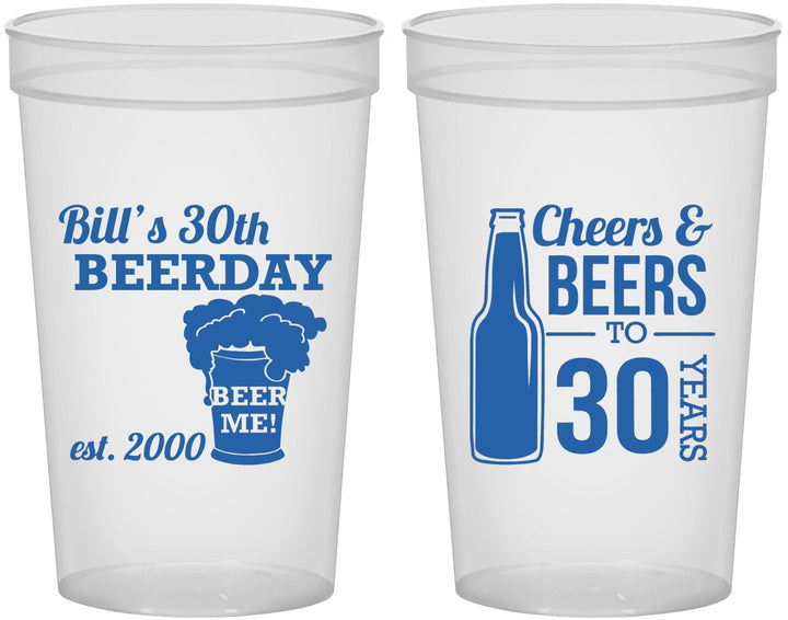Custom Birthday 22 oz Translucent Cups - 30th | 20215
