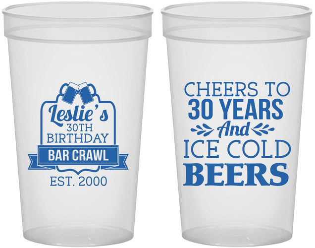 Custom Birthday 22 oz Translucent Cups - 30th | 20218