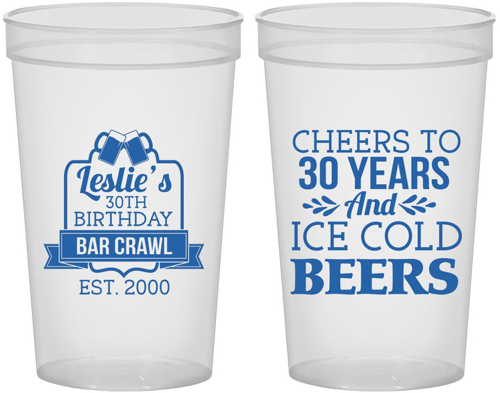 Custom Birthday 22 oz Translucent Cups - 30th | 20218