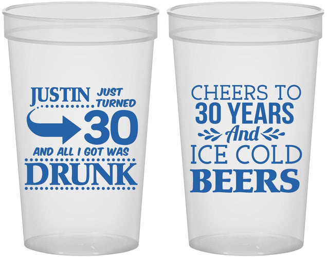 Custom Birthday 22 oz Translucent Cups - Cheers To 30 Years | 20219