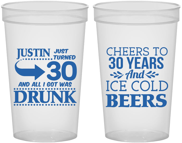 Custom Birthday 22 oz Translucent Cups - Cheers To 30 Years | 20219