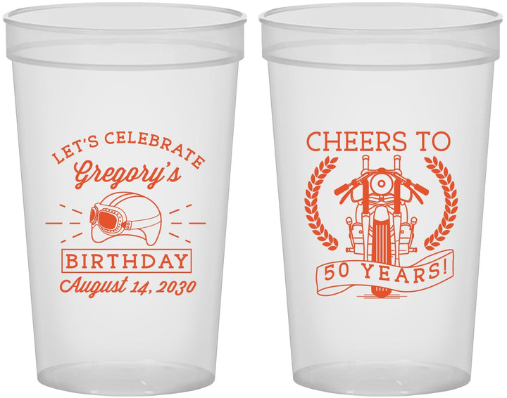 Custom Birthday 22 oz Translucent Cups - Cheers To 50 Years | 20220