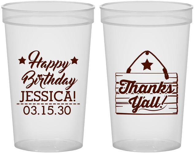 Custom Birthday 22 oz Translucent Cups - Country Farm | 20221