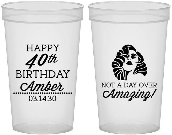 Custom Birthday 22 oz Translucent Cups - 40th | 20222