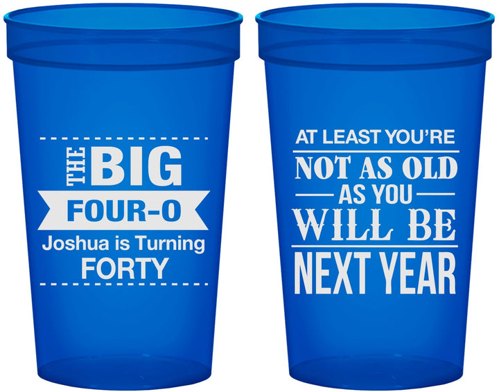 Custom Birthday 22 oz Translucent Cups - 40th | 20225
